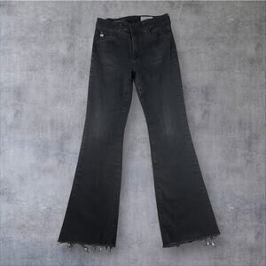 AG Adriano Goldschmied Farrah Boot High Rise Jeans Wmns 31 x 32 Black Raw Hem